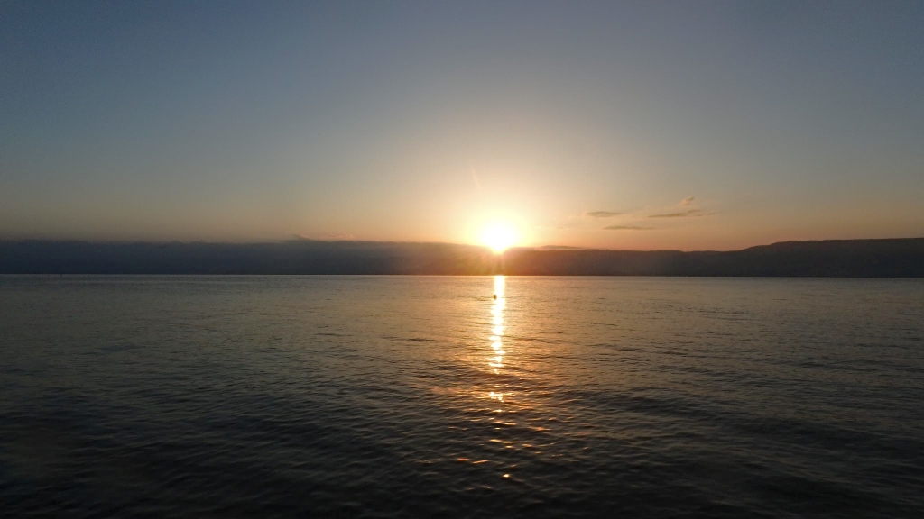 Sunrise swim in the Sea of Galilee